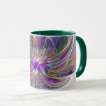Energetische, farbenfrohe Abstrakte Fraktal Kunst Tasse<br><div class="desc">Eine bunte, kraftvolle Fantasie-Blume, einzigartige Blumenkunst, Design für Ihre Combo-Tasse und vieles mehr.</div>