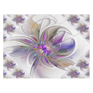 Energetische, farbenfrohe Abstrakte Fraktal Kunst  Tischdecke