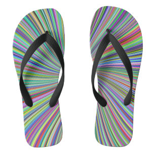 Energetische farbenfrohe Ribbon Sunburst Flip Flops