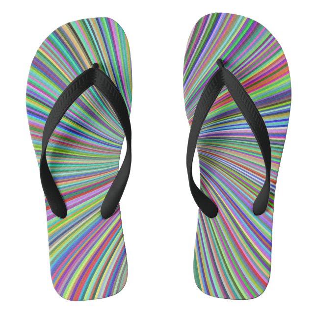 Energetische farbenfrohe Ribbon Sunburst Flip Flops (Fußbett)