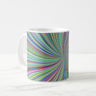 Energetische farbenfrohe Ribbon Sunburst Kaffeetasse