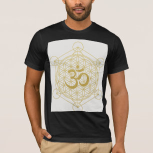 Energetische Fusion: Om-Symbol trifft heilige Geom T-Shirt