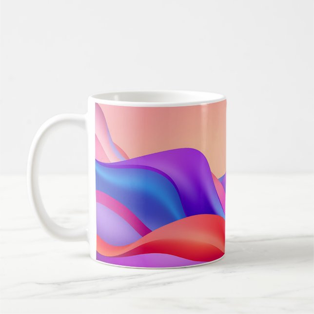 Energetische Gradientenwellen-Tasse - Farbige abst Kaffeetasse (Links)