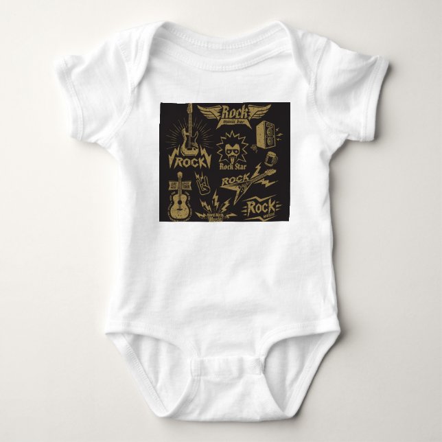 Energetische Rockmusik Baby Strampler (Vorderseite)