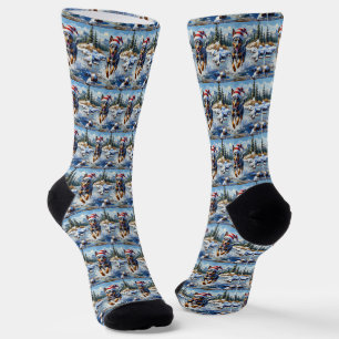 Energetischer Blue Heeler Hund Winter Creek Weihna Socken