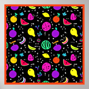 Energetisches Neon Frucht Dance Poster