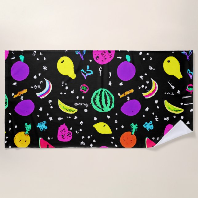 Energetisches Neon Frucht Dance Strandtuch (Vorderseite)