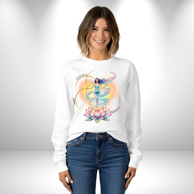 Energía Femenina renace en la flor del Loto Sweatshirt (Hermoso diseño de energía femenina Kundalini Yoga, flor de Loto del que nace la mujer renovada )