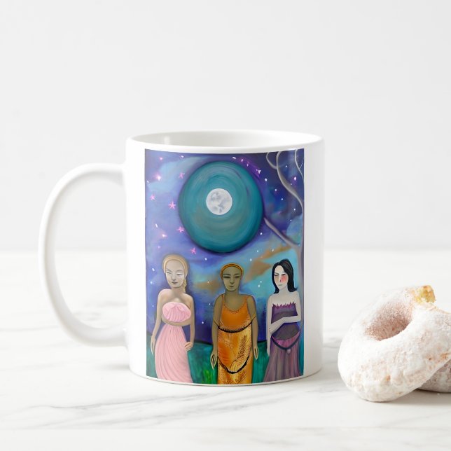 Energie des Mondes | Himmelskunst Kaffeetasse (Mit Donut)