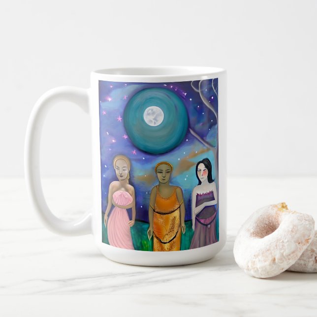 Energie des Mondes | Himmelskunst Kaffeetasse (Mit Donut)