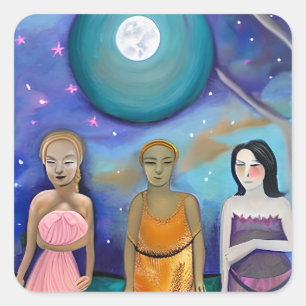 Energie des Mondes   Himmelskunst Quadratischer Aufkleber