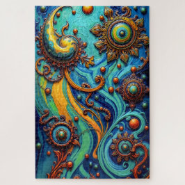 Energie des Universums: Abstraktes Barockmuster Puzzle