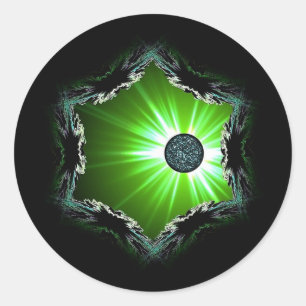 Energie durch das Fraktal-Portal Runder Aufkleber