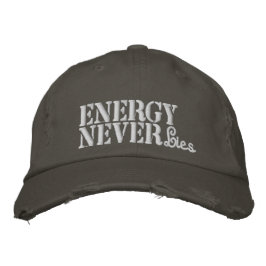 Energie führt nie zu rustikal grauem Coolem Vintag Bestickte Baseballkappe