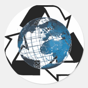 Energie gerettet, Gerecycelt Runder Aufkleber