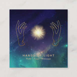 *~* Energie-Handuniversum-kosmisches Stern-Licht Quadratische Visitenkarte
