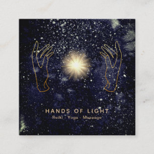 *~* Energie-heilender Handball Reiki heller Marine Quadratische Visitenkarte