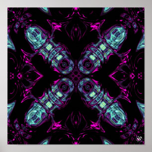 Energieerzeuger (farbiges abstraktes Muster) v1 Poster