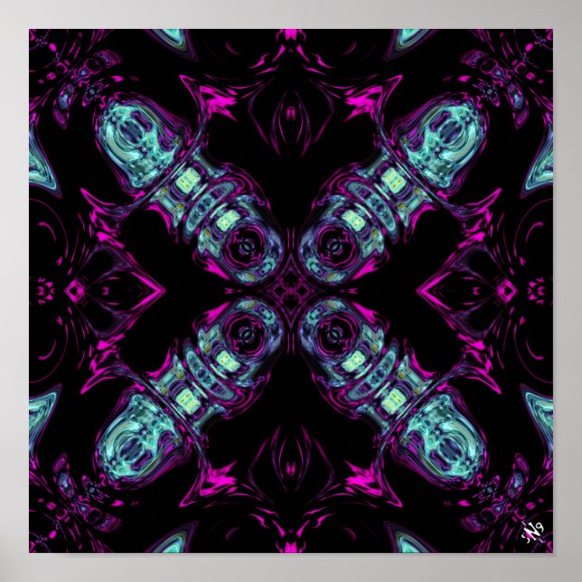 Energieerzeuger (farbiges abstraktes Muster) v1 Poster (Vorne)