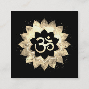 *~* Energieheilung Mandala Lotus Om Om Symbol Quadratische Visitenkarte