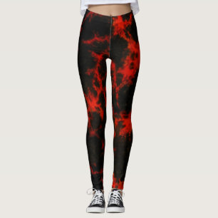 Energierot und Schwarze Flammen Leggings