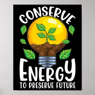 Energiesparlampen erhalten Grüne Umwelt Poster