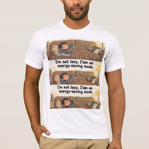 Energiesparmodus-T-Shirt – Lockerer Herren-Sitz T-Shirt