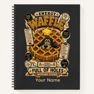 Energiewaffel voller Löcher Lustige Tabelle  Notizbuch