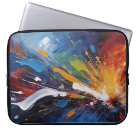 Energische abstrakte farbenfrohe Explosion Impasto Laptopschutzhülle