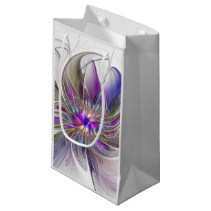 Energische, farbenfrohe abstrakte fraktale Blumenk Kleine Geschenktüte