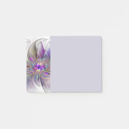 Energische, farbenfrohe abstrakte fraktale Blumenk Post-it Klebezettel