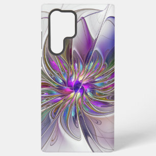 Energische, farbenfrohe abstrakte fraktale Blumenk Samsung Galaxy Hülle