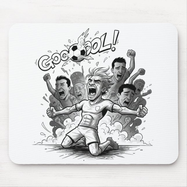 Energische Fußball-Torfeier-Mauspad Mousepad (Vorne)