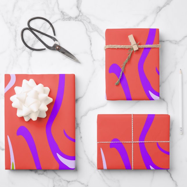 Energische moderne Farbgebung Geschenkpapier Set (Vorderseite)