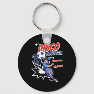 Energische Vintage-Fußball-Vibes Groovy Fußball-Ki Schlüsselanhänger
