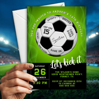 Energischer benutzerdefinierter Text auf Fußball-G Einladung