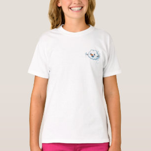 Energischer Cartoon-Schnee-Wolken-Charakter mit Ka T-Shirt