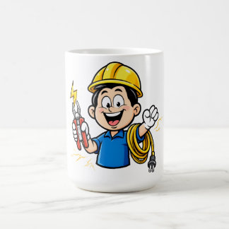 Energischer Elektriker Maskottchen Blitz Cartoon K Kaffeetasse