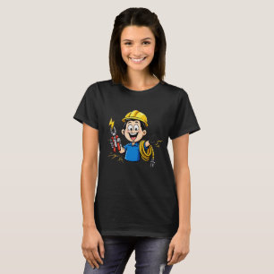 Energischer Elektriker Maskottchen Blitz Cartoon K T-Shirt