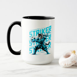 Energischer Fußball-Katzen-Kaffeebecher Tasse
