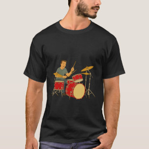 Energischer Mann, der Trommeln spielt T-Shirt