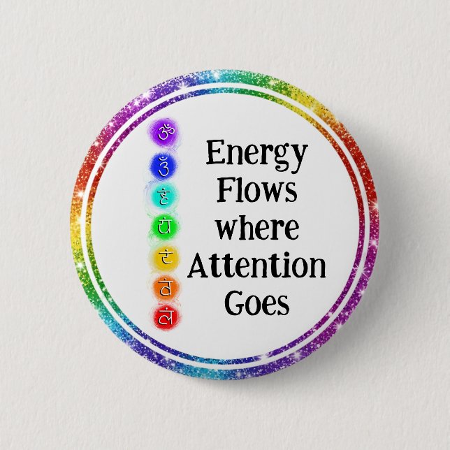 Energy Flows Chakra Alignment Spiritual Awareness Button (Vorderseite)
