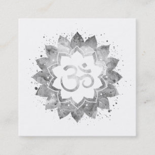 *~* Energy Healing Lotus Mandala Om Om Symbol Quadratische Visitenkarte