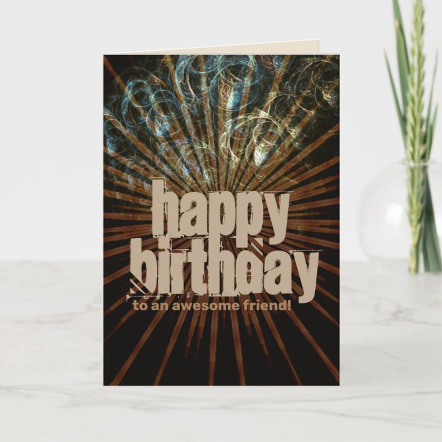 Energy Ray Bubbles Happy Birthday Card Karte (Vorderseite)