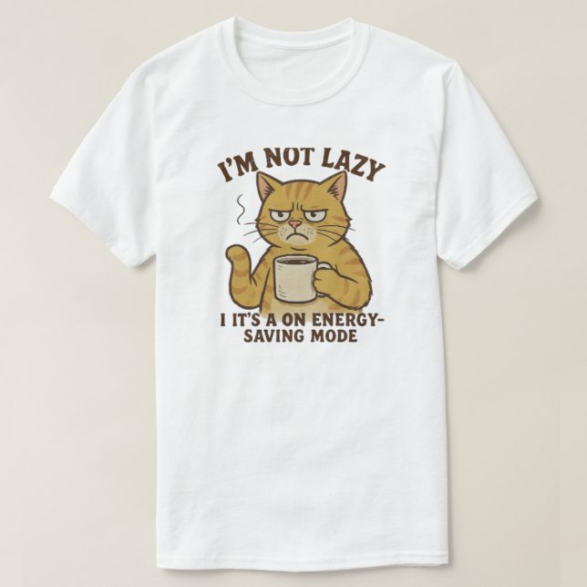 Energy-Saving Cat T-Shirt (Design vorne)