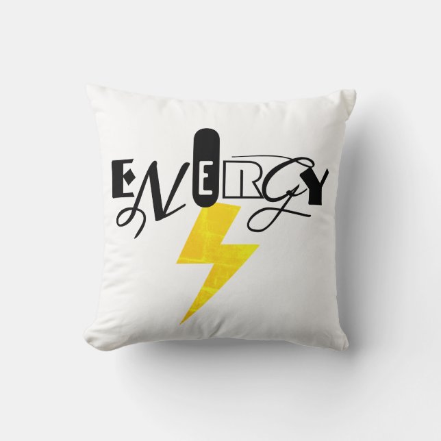 Energy Thunder Sign Power Kissen (Vorderseite)