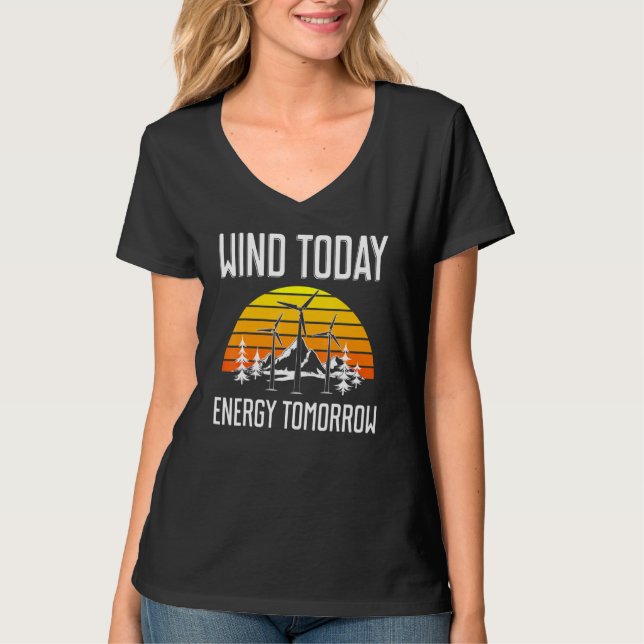 Energy Tomorrow Windkrafttechniker T-Shirt (Vorderseite)