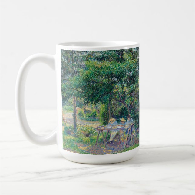 Enfables attablés dans le jardin Camille Pissarro Kaffeetasse (Links)