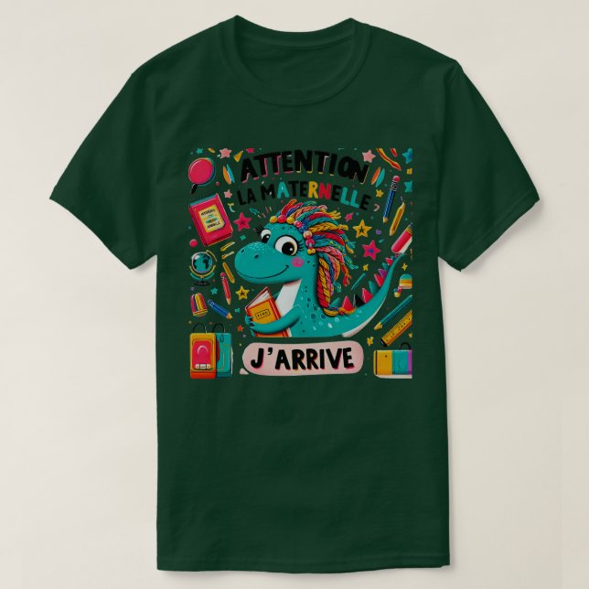 Enfant Attention La Maternelle Jarrival Maternelle T-Shirt (Design vorne)