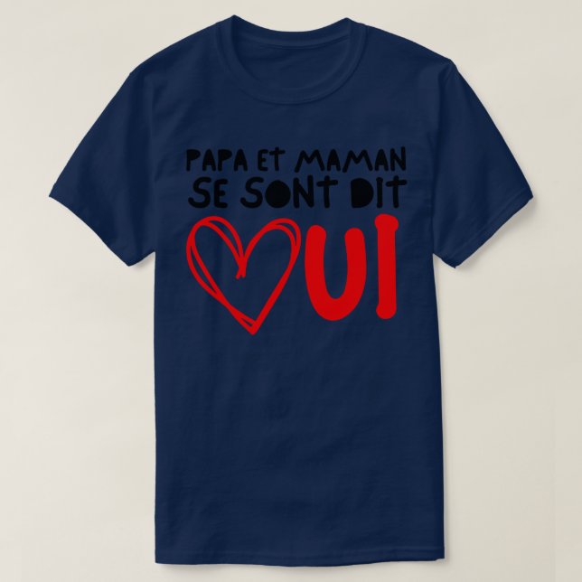 Enfant Futurs Maries Annonce Mariage Papa et Maman T-Shirt (Design vorne)